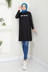 Pressing Detailed Sport Tunic 788OZR1047-M Black - Thumbnail