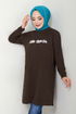 Pressing Detailed Sport Tunic 788OZR1047-M Coffee - Thumbnail