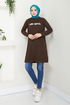 Pressing Detailed Sport Tunic 788OZR1047-M Coffee - Thumbnail