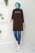 Pressing Detailed Sport Tunic 788OZR1047-M Coffee - Thumbnail