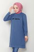 Pressing Detailed Sport Tunic 788OZR1047-M Indigo - Thumbnail