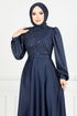 Pul Detay Saten Abiye 5691END900-M Laci - Thumbnail
