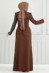 Pul Payet Detay Abiye Elbise 2777ASMK1074-MS Kahve - Thumbnail