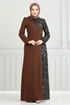 Pul Payet Detay Abiye Elbise 2777ASMK1074-MS Kahve - Thumbnail
