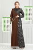 Pul Payet Detay Abiye Elbise 2777ASMK1074-MS Kahve - Thumbnail