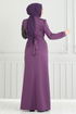 Pul Payet Detay Abiye Elbise 2777ASMK1074-MS Koyu Lila - Thumbnail