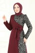 Pul Payet Detay Abiye Elbise 2808ASMK1074-MS Bordo - Thumbnail