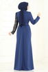 Pul Payet Detay Abiye Elbise 2808ASMK1074-MS İndigo - Thumbnail