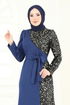 Pul Payet Detay Abiye Elbise 2808ASMK1074-MS İndigo - Thumbnail