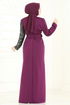 Pul Payet Detay Abiye Elbise 2808ASMK1074-MS Mor - Thumbnail