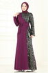 Pul Payet Detay Abiye Elbise 2808ASMK1074-MS Mor - Thumbnail