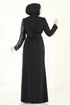 Pul Payet Detay Abiye Elbise 2808ASMK1074-MS Siyah - Thumbnail
