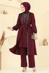 Pul Payet Detay Takım ASM2805-MS Bordo - Thumbnail