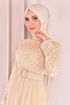 Pullu Abiye Bej KNC1828 - Thumbnail