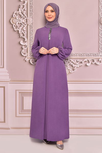 ASM - Pullu Ferace Elbise Lila ASM2574