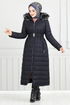 Quilting Detailed Swollen Coat 5907HN1061-M Laci - Thumbnail