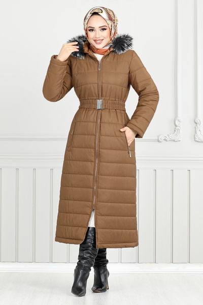 MRV H.N. - Quilting Detailed Swollen Coat 5907HN1061-M Taba