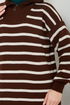 Rayé Tricots Robe 6025KL1035-L Café - Thumbnail