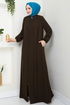 Rayure Détaillé Hijab Ferace 1007ESL1097-L Café - Thumbnail
