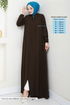 Rayure Détaillé Hijab Ferace 1007ESL1097-L Café - Thumbnail