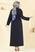 Şal Detay Kemerli Elbise 3057KTR750-MS Laci - Thumbnail
