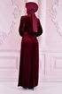 Samt Abendkleid Bordeaux ASM2525 - Thumbnail