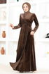 Samt Abendkleid Braun ASM2407 - Thumbnail