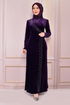 Samt Abendkleid Purpur ASM2407 - Thumbnail