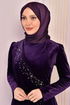 Samt Abendkleid Purpur ASM2407 - Thumbnail