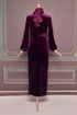 Samt Abendkleid Purpur ASM2536 - Thumbnail