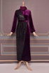 Samt Abendkleid Purpur ASM2536 - Thumbnail