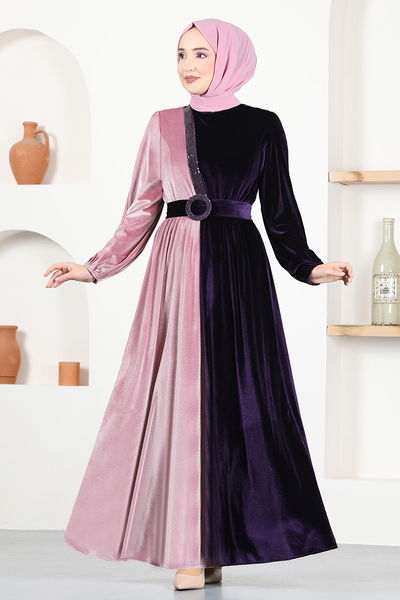 ASM - Samt Kleid ASM2650 Purpur