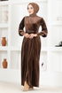 Samt Kleid Braun ASM2533 - Thumbnail