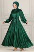 Satin Abendkleid END5543 Smaragde - Thumbnail