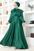 Satin Abendkleid END5578 Smaragde - Thumbnail