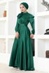 Satin Abendkleid END5578 Smaragde - Thumbnail