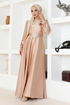 Satin Abendkleid LPN54133 Nerz - Thumbnail