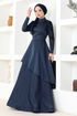 Satin Abendkleid MDY4958 Dunkelblau - Thumbnail