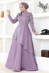 Satin Abendkleid MDY4958 Lila - Thumbnail