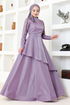 Satin Abendkleid MDY4958 Lila - Thumbnail