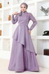 Satin Abendkleid MDY4958 Lila - Thumbnail