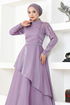 Satin Abendkleid MDY4958 Lila - Thumbnail