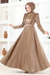 Satin Abendkleid MSL5969 Dunkel Nerz - Thumbnail