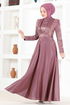 Satin Abendkleid MSL5969 Rose Kurusu - Thumbnail