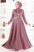 Satin Abendkleid MSL5969 Rose Kurusu - Thumbnail