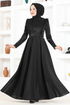 Satin Abendkleid MSL5969 Schwarz - Thumbnail