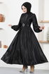 Satin Dress Black END5509 - Thumbnail