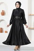 Satin Dress Black END5509 - Thumbnail