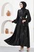 Satin Dress Black END5509 - Thumbnail