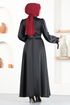 Satin Dress MSL5931 Black - Thumbnail